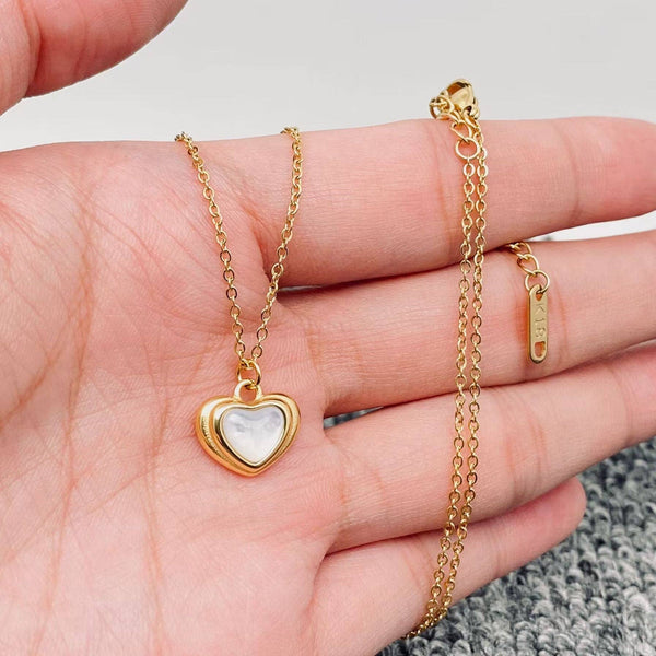 Heart Shaped Shell Charm Necklace
