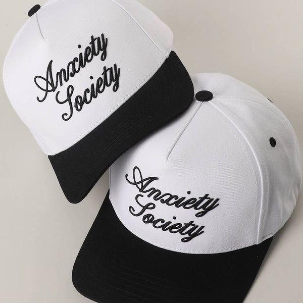 Anxiety Society 3D Letter Embroidered Trucker Hat - Rise and Redemption