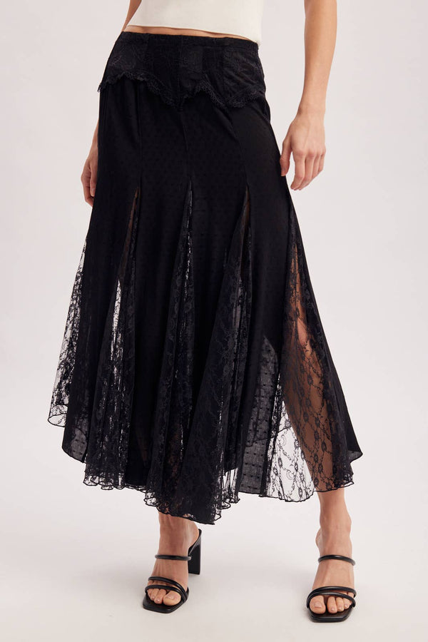 BOHO FLOWY LACE MAXI SKIRT WITH NO LINING - EASTER DAY - Rise and Redemption
