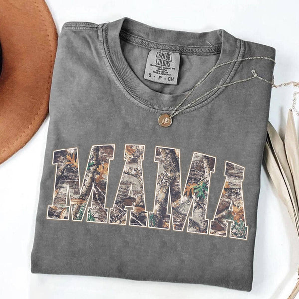 Comfort Colors Camo Mama T-Shirt - Rise and Redemption