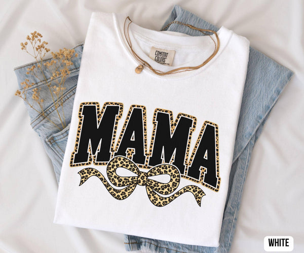 Comfort Colors Leopard Coquette Bow Mama Shirt Mothers Day - Rise and Redemption