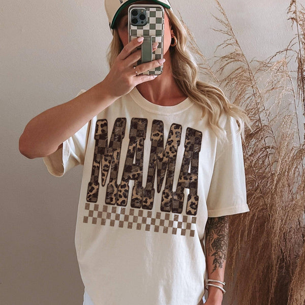 Comfort Colors Trendy Retro Leopard Mama T Shirt - Rise and Redemption