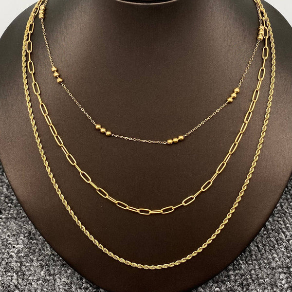 3-layer Stainless Steel Chain Necklace