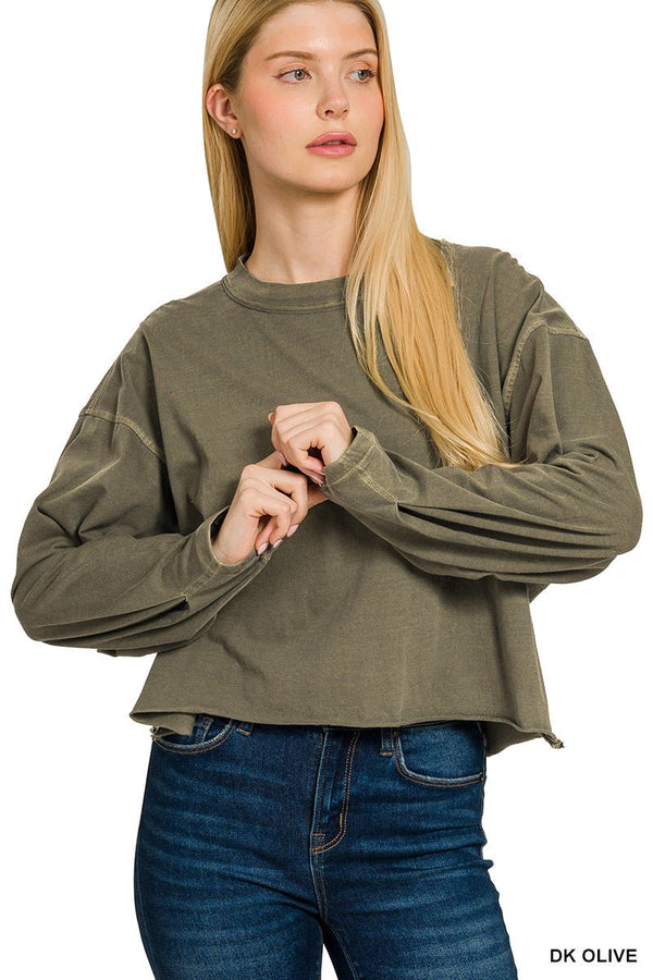 Hand Dyed Cotton Long Sleeve Layering Top - Rise and Redemption