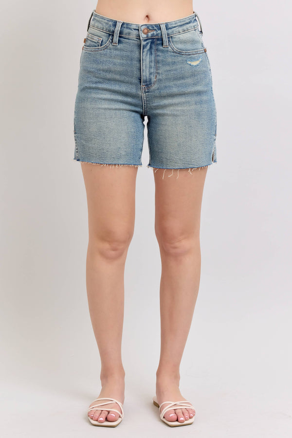 HW Vintage Wash Side Slit Shorts - Rise and Redemption