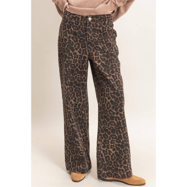 Leopard Print Wide-Leg Pants - Rise and Redemption