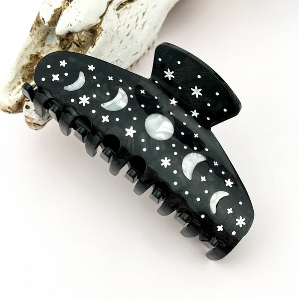Night Sky Acetate Hair Claw Clip – Starry Galaxy Design - Rise and Redemption