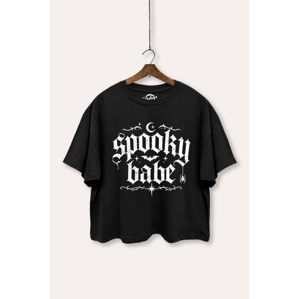Spooky Babe Graphic Boxy Crop Tee - Rise and Redemption