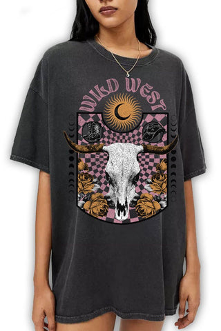 Wild West Oversized Mineral Tee - Rise and Redemption
