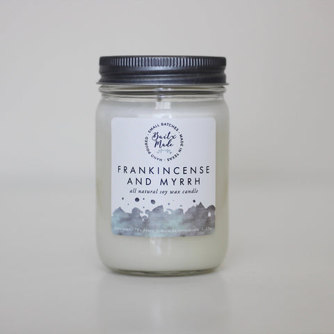 Frankincense & Myrrh Candle, 12 oz - Rise and Redemption