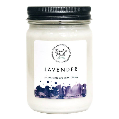 Lavender Candle, 12 oz: 4oz glass jar candle - Rise and Redemption
