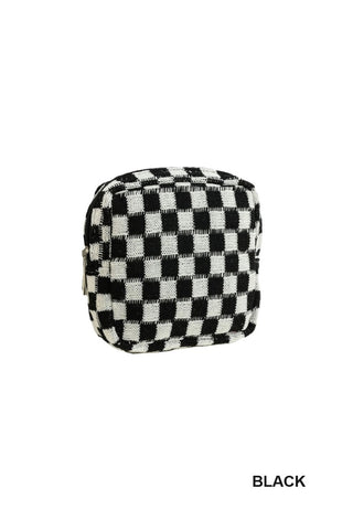 Mini Checkered Make Up Bag