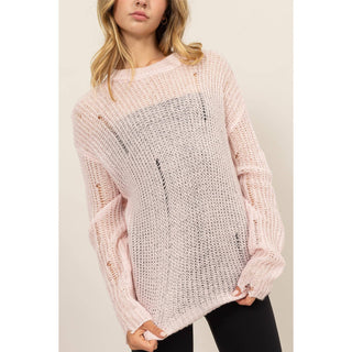Delilah Distressed Knit Sweater