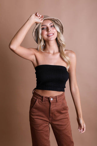 Accordion Textured Tube Top - Streetwear Style
