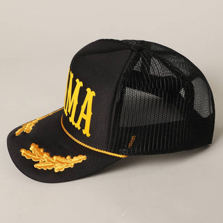 MAMA Lettering Logo Foam Mesh Back Trucker Hat