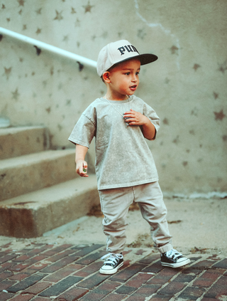 Acid Wash Tee- Tan
