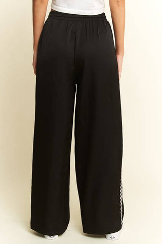 Satin Checker stripe Pants