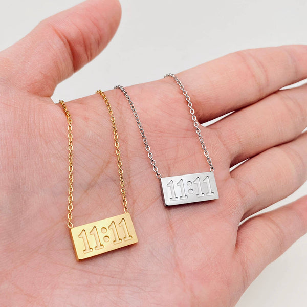 "11:11" Charm Pendant Stainless Steel Necklace - FGS - Rise and Redemption