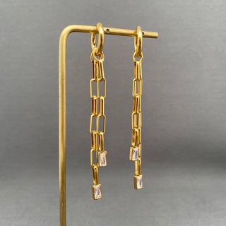 Zircon Chain Fringe Huggie Earrings