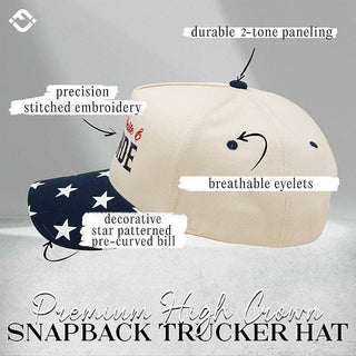 2-Tone Cap - Red White & Blonde - Start Print - Navy/Beige