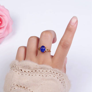 14K Gold Filled Open Heart Oval Opal Adjustable Mood Ring | O-1034 - Rise and Redemption