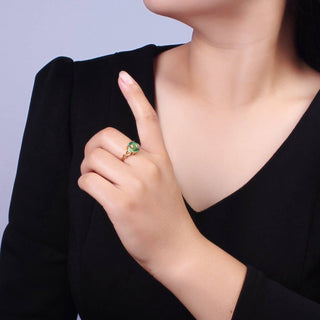 14K Gold Filled Open Heart Oval Opal Adjustable Mood Ring | O-1034 - Rise and Redemption