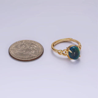 14K Gold Filled Open Heart Oval Opal Adjustable Mood Ring | O-1034 - Rise and Redemption