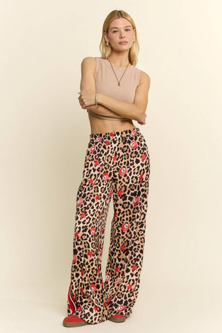 Lucky 7 Silk Leopard Pants