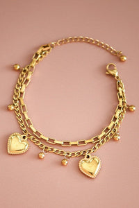 18k dipped hearts bracelet - Rise and Redemption