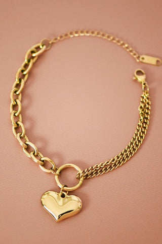 18K dipped Multi Chain heart bracelet - Rise and Redemption