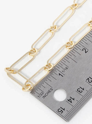 18K Gold Dipped 20Mm Flat Link Chain Necklace - Rise and Redemption