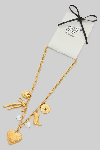 18k Gold Dipped Charm Necklace - Rise and Redemption