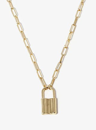 18K Gold Dipped Padlock Pendant Chain Necklace - Rise and Redemption
