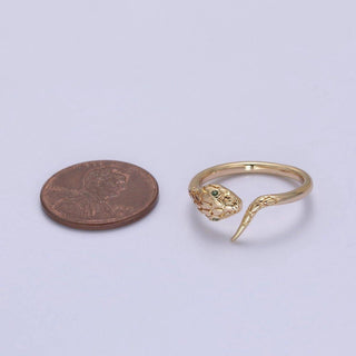 18k Gold Filled Dainty Snake Ring,Gold Snake Wrap Ring,Layered Set Ring, Snake Shape Ring U-497 - Rise and Redemption