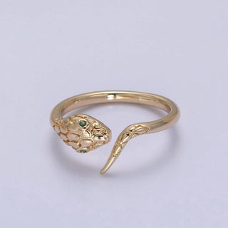 18k Gold Filled Dainty Snake Ring,Gold Snake Wrap Ring,Layered Set Ring, Snake Shape Ring U-497 - Rise and Redemption
