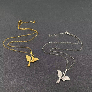 18K Gold Plated SS Moon Moth Wings charm Necklace - Rise and Redemption