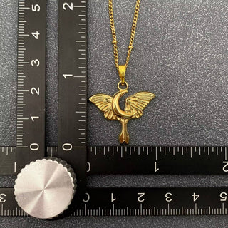 18K Gold Plated SS Moon Moth Wings charm Necklace - Rise and Redemption