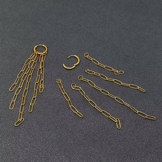 18K Gold Plated S.Steel Chain Fringe Huggie Earrings - FGS - Rise and Redemption