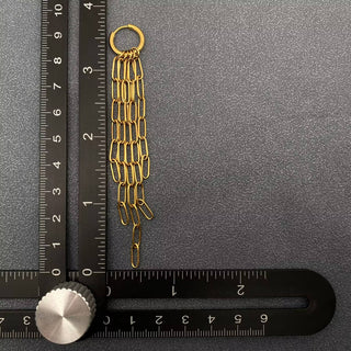 18K Gold Plated S.Steel Chain Fringe Huggie Earrings - FGS - Rise and Redemption