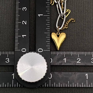 18K Gold Plated S.Steel Heart Charm Two Tone Bracelet - Rise and Redemption