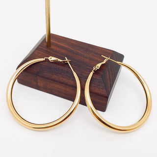 18K Gold Plated Stainless Steel Hollow Hoop Earrings - Rise and Redemption