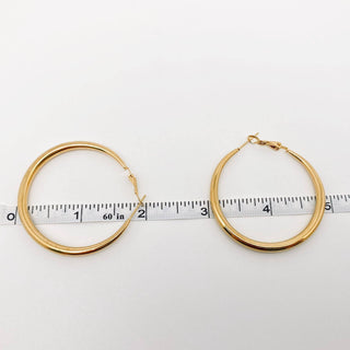 18K Gold Plated Stainless Steel Hollow Hoop Earrings - Rise and Redemption