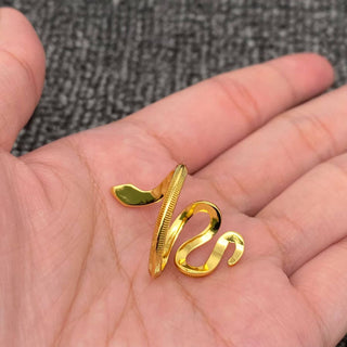 18K Gold Plated Textured Snake Adjustable Ring - Rise and Redemption