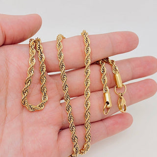 18K Gold - plated Twists Shape Stainless Steel Chain - MJ/FGS - Rise and Redemption