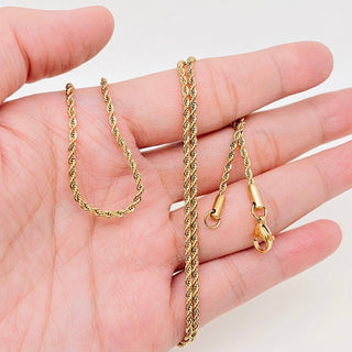 18K Gold - plated Twists Shape Stainless Steel Chain - MJ/FGS - Rise and Redemption