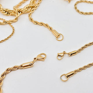 18K Gold - plated Twists Shape Stainless Steel Chain - MJ/FGS - Rise and Redemption