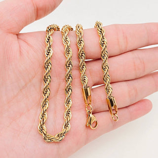 18K Gold - plated Twists Shape Stainless Steel Chain - MJ/FGS - Rise and Redemption