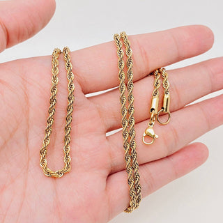 18K Gold - plated Twists Shape Stainless Steel Chain - MJ/FGS - Rise and Redemption