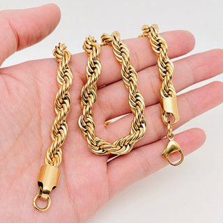 18K Gold - plated Twists Shape Stainless Steel Chain - MJ/FGS - Rise and Redemption