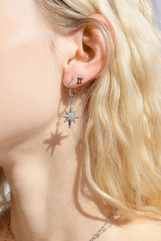 18K Gold PVD Huggie with Compass Charm Earrings - Rise and Redemption